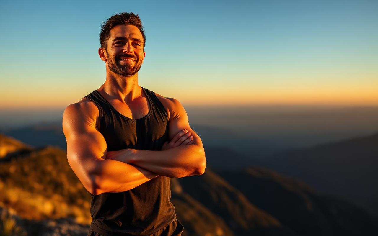 Confident, energized man representing the results reported by Holy Vigor users